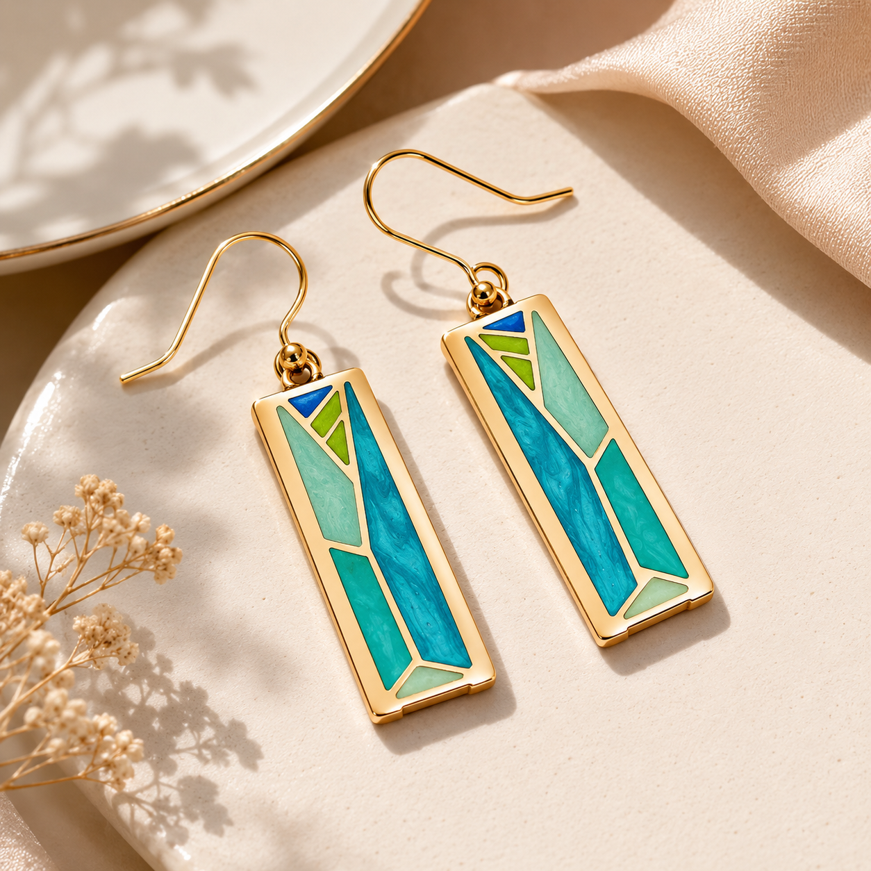 Turquoise Mosaic Earrings