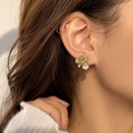 Golden Floral Stud Earrings