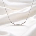 Bent Pipe Curve Bar Necklace in Steel Silver