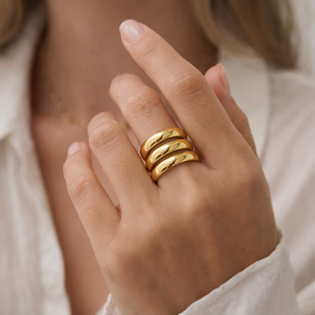 The Gilded Trio Statement Ring