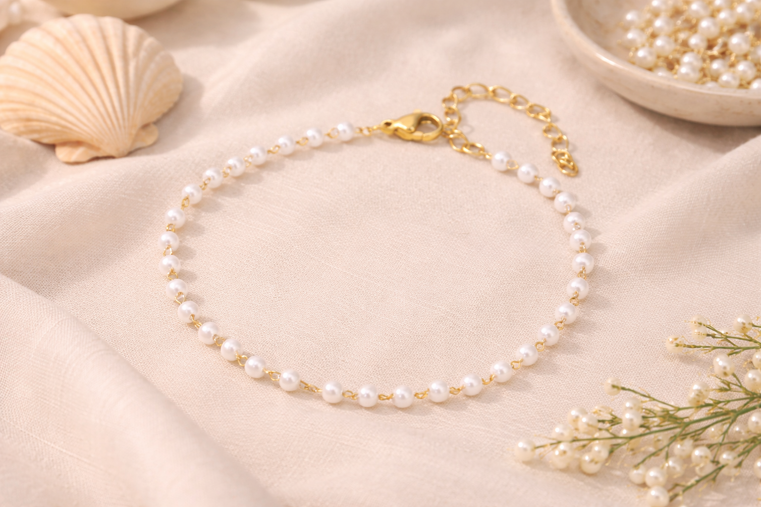 Pearl Gold Anklet