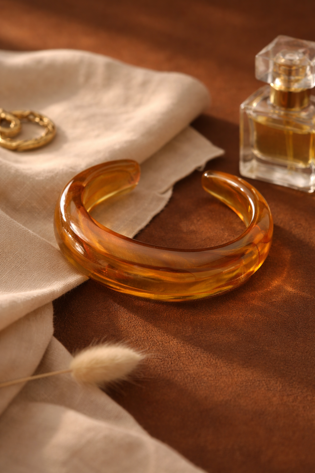 Coffee Glow Resin Cuff