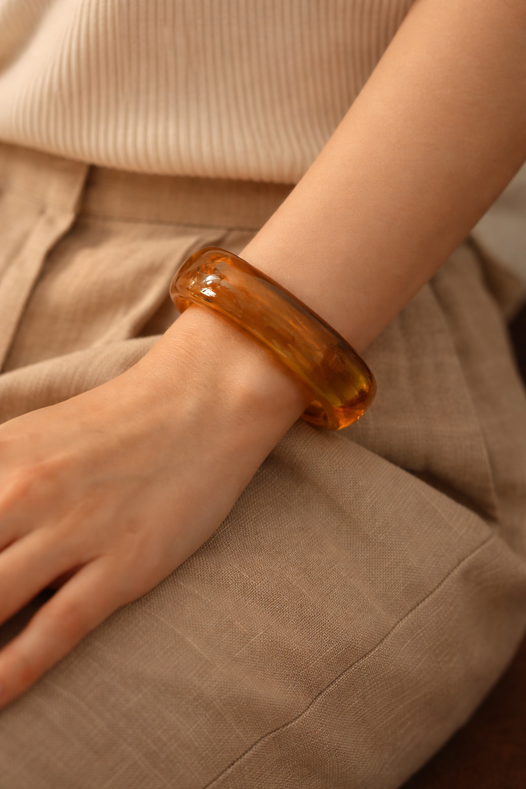 Coffee Glow Resin Cuff