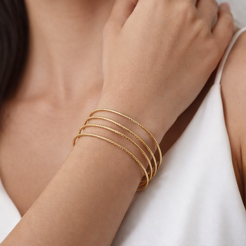 Sunspill Sparkle Gold Bangles Set