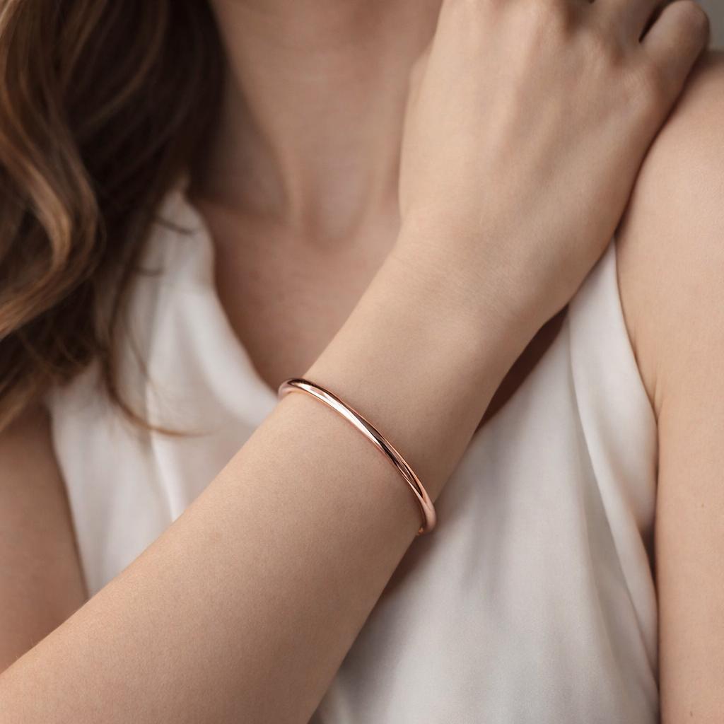 Luna Glow Rose Gold Bangle Bracelet