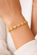 Golden Daisy Bloom Cuff Bracelet