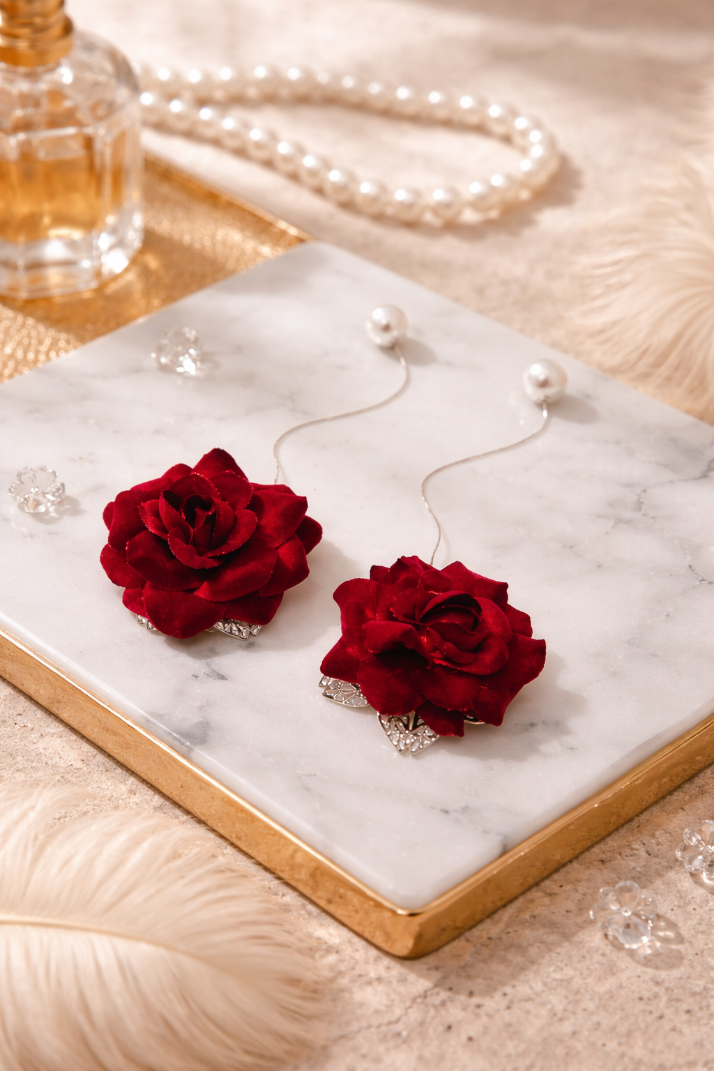 Velvet Rose Drop Earrings