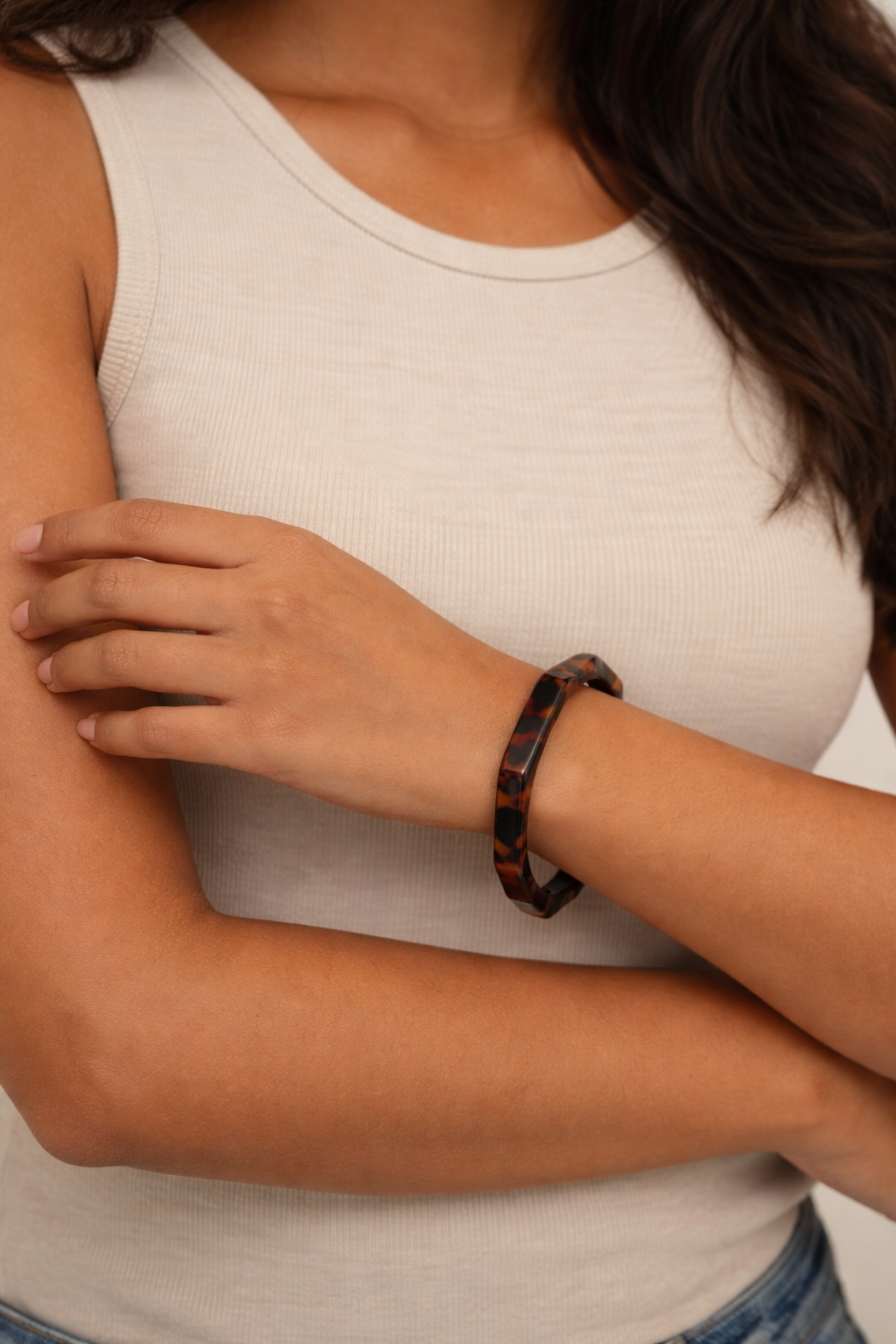 Tortoiseshell Acrylic Bangle