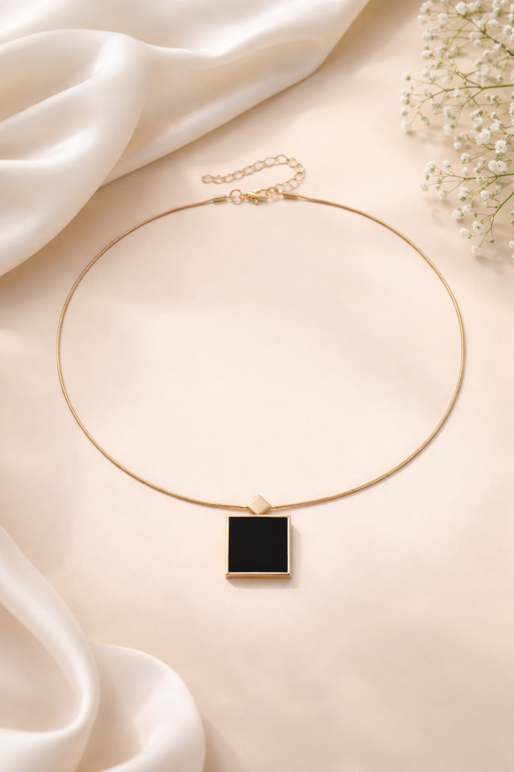 Midnight Square Necklace