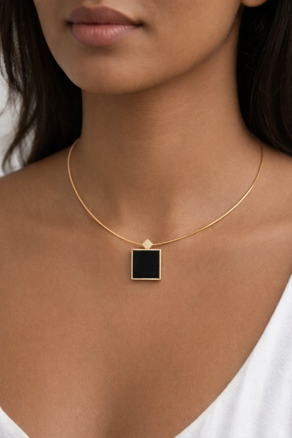 Midnight Square Necklace
