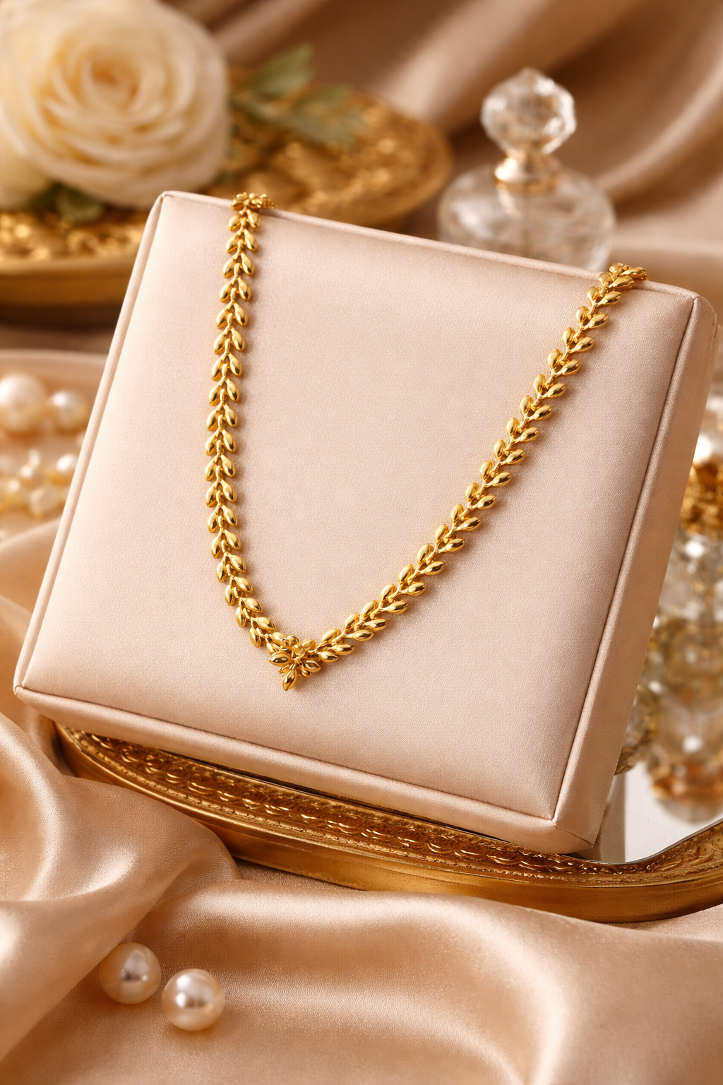 Golden Leaf Wheat Necklace