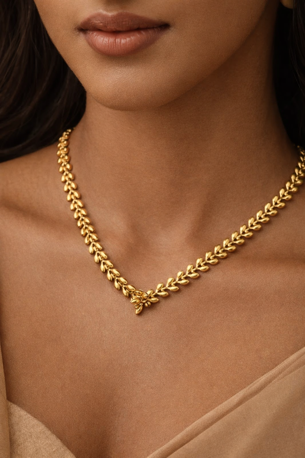 Golden Leaf Wheat Necklace