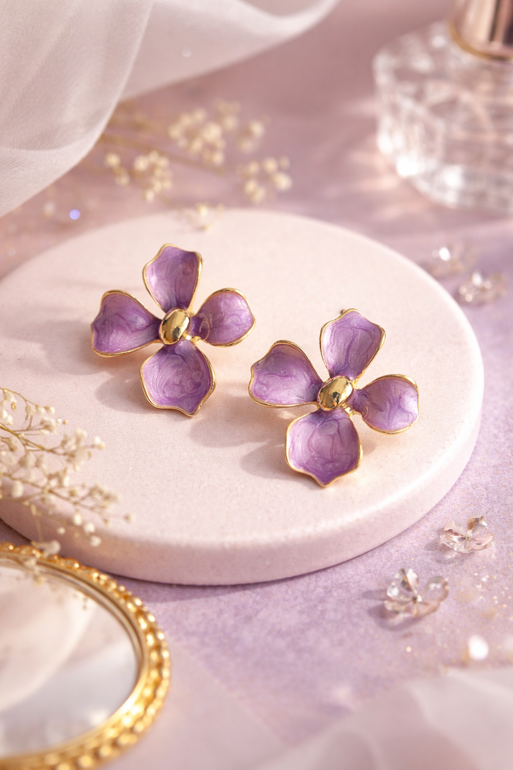 Violet Bloom Studs