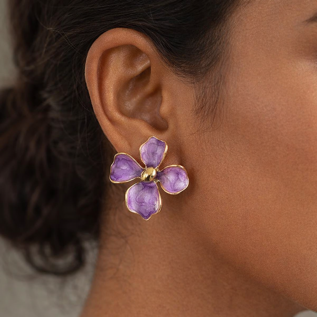 Violet Bloom Studs