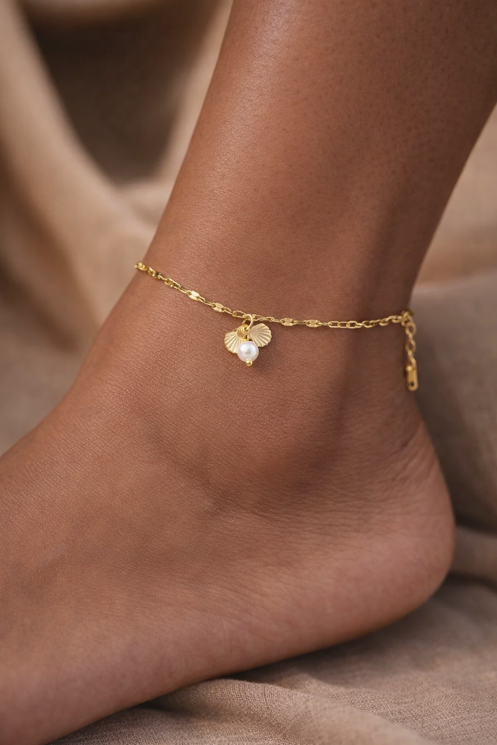 Seashell Pearl Anklet
