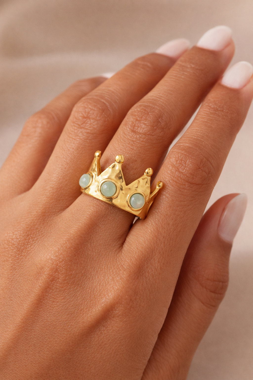 Turquoise Gold Crown Ring