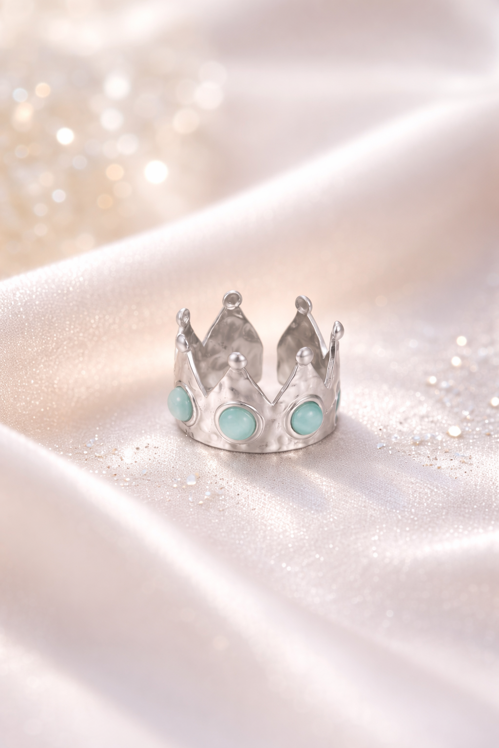 Turquoise Silver Crown Ring