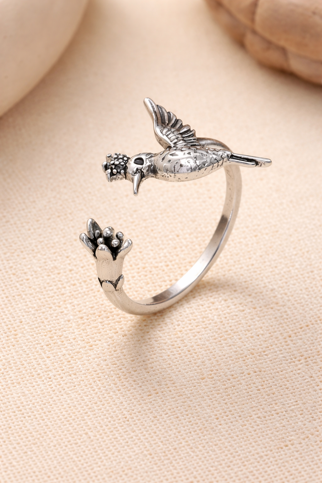 Silver Hummingbird Ring
