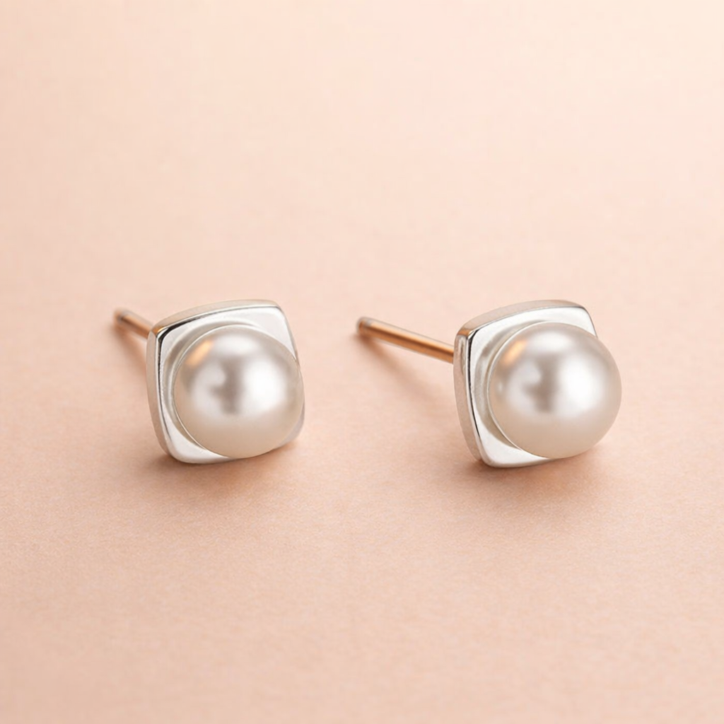 Pearl Cube Studs