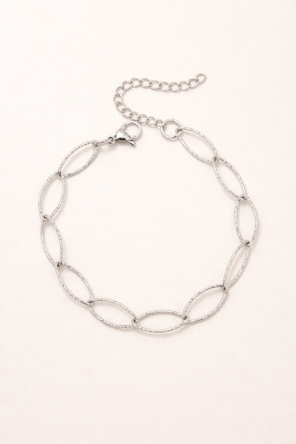 Silver Oval Link Bracelet