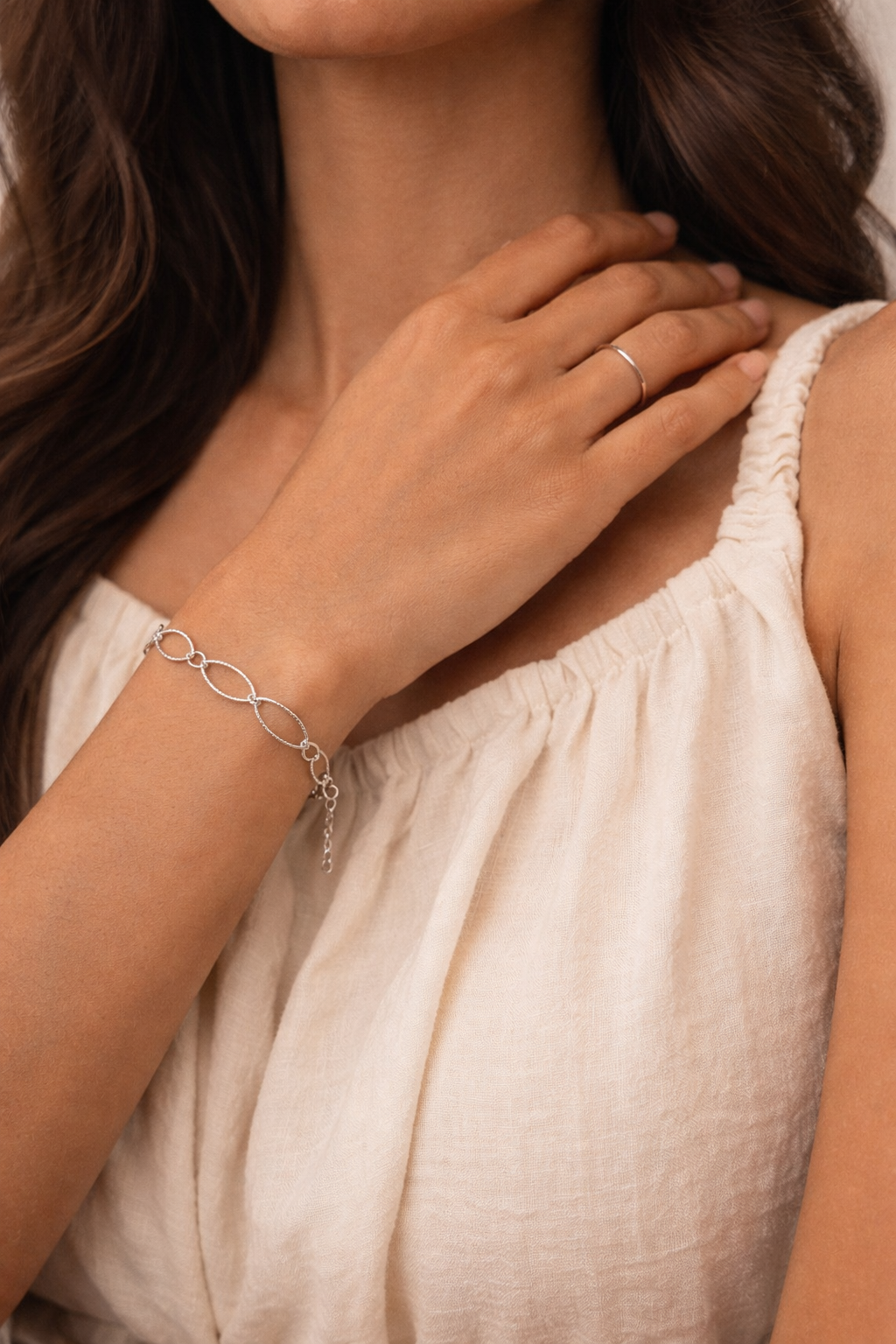 Silver Oval Link Bracelet