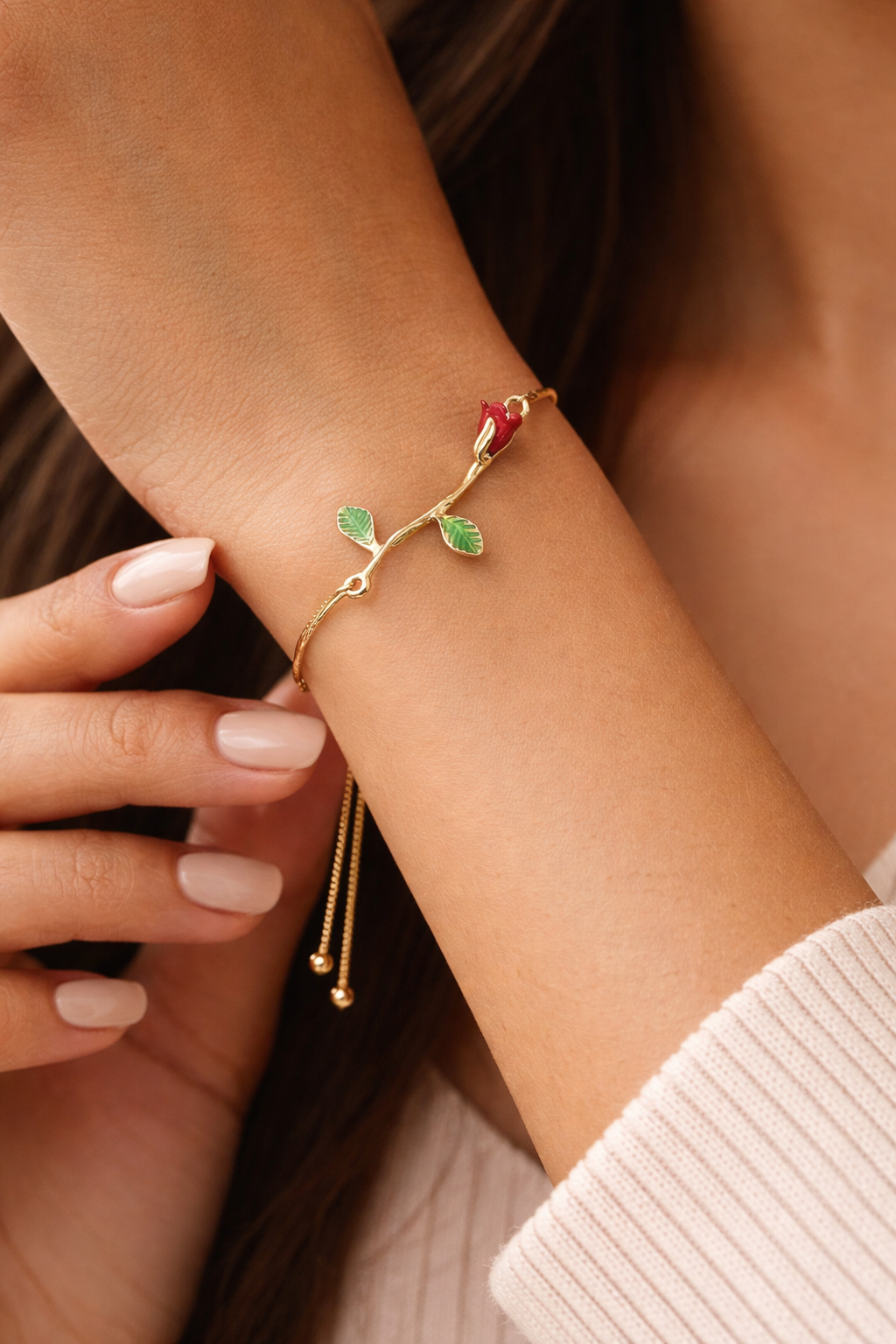 Elegant Rose Flower Bracelet
