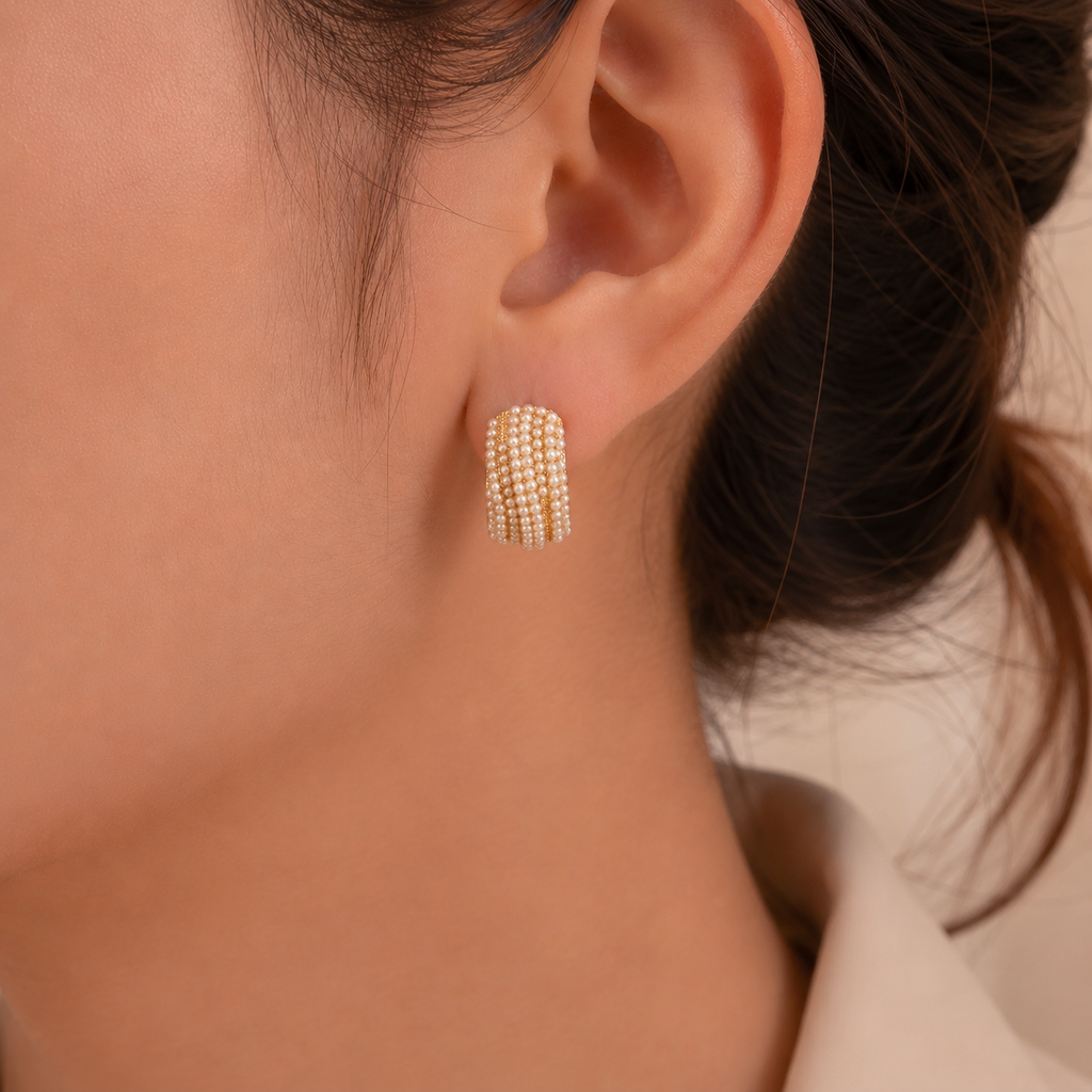 Golden Pearl Studs