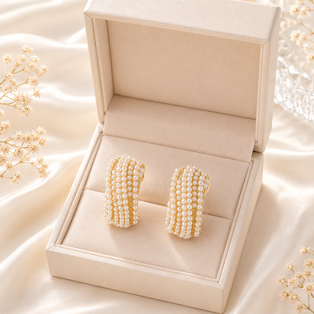 Golden Pearl Studs