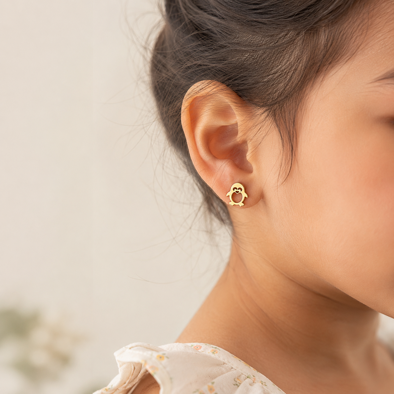 Golden Penguin Studs