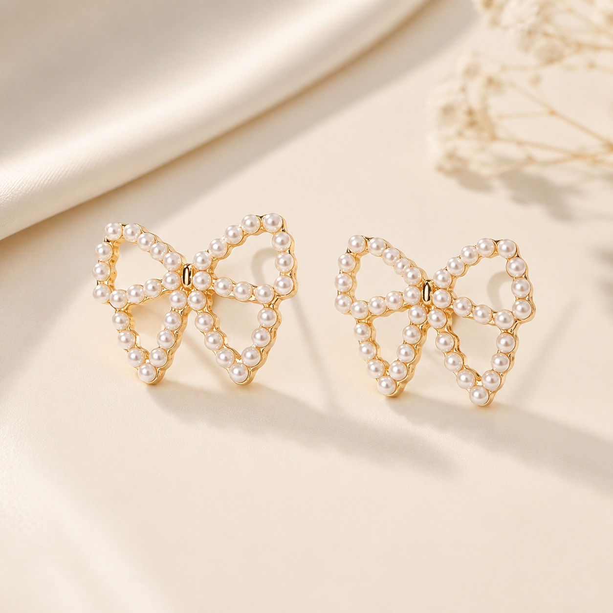 Pearl Bow Kids Studs
