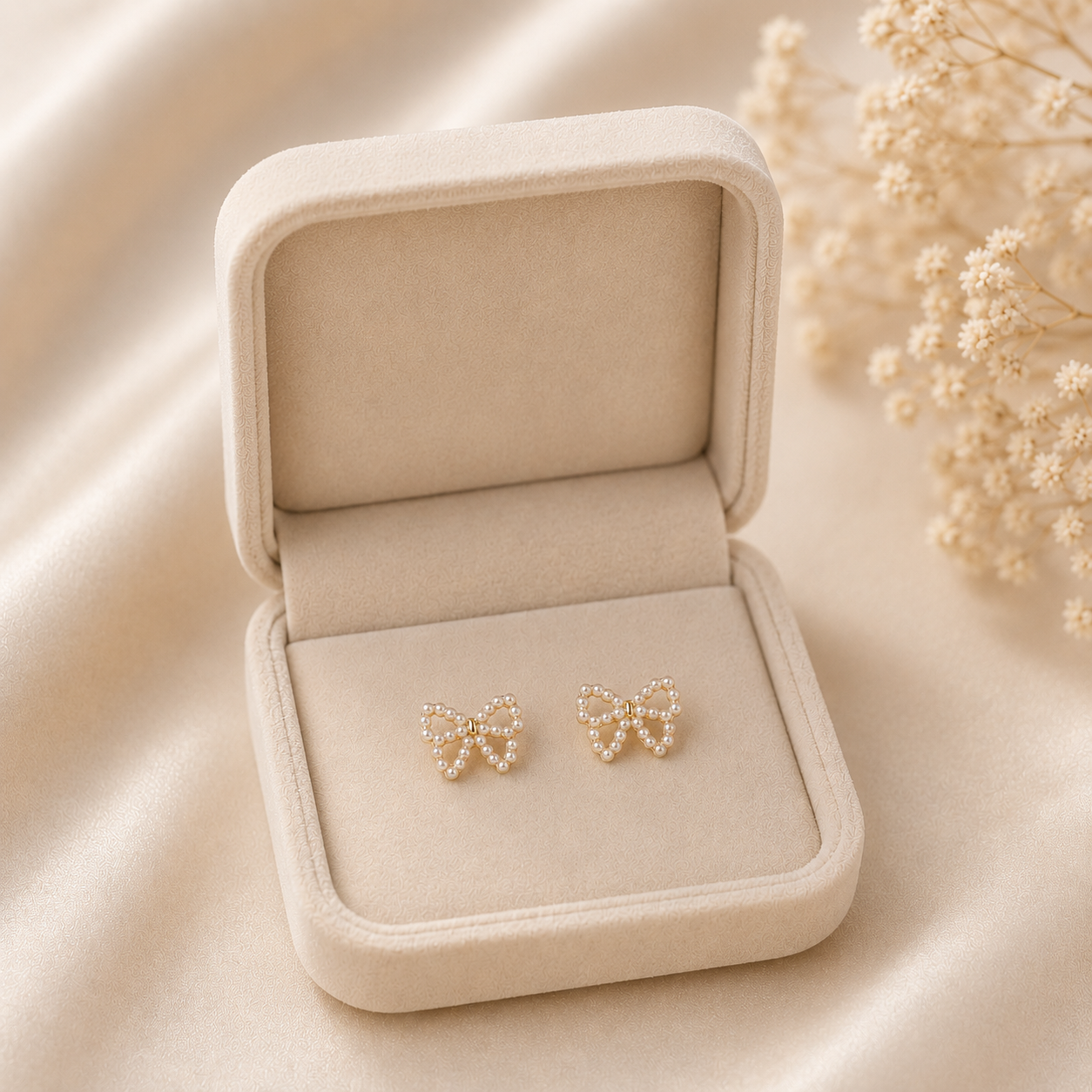 Pearl Bow Kids Studs