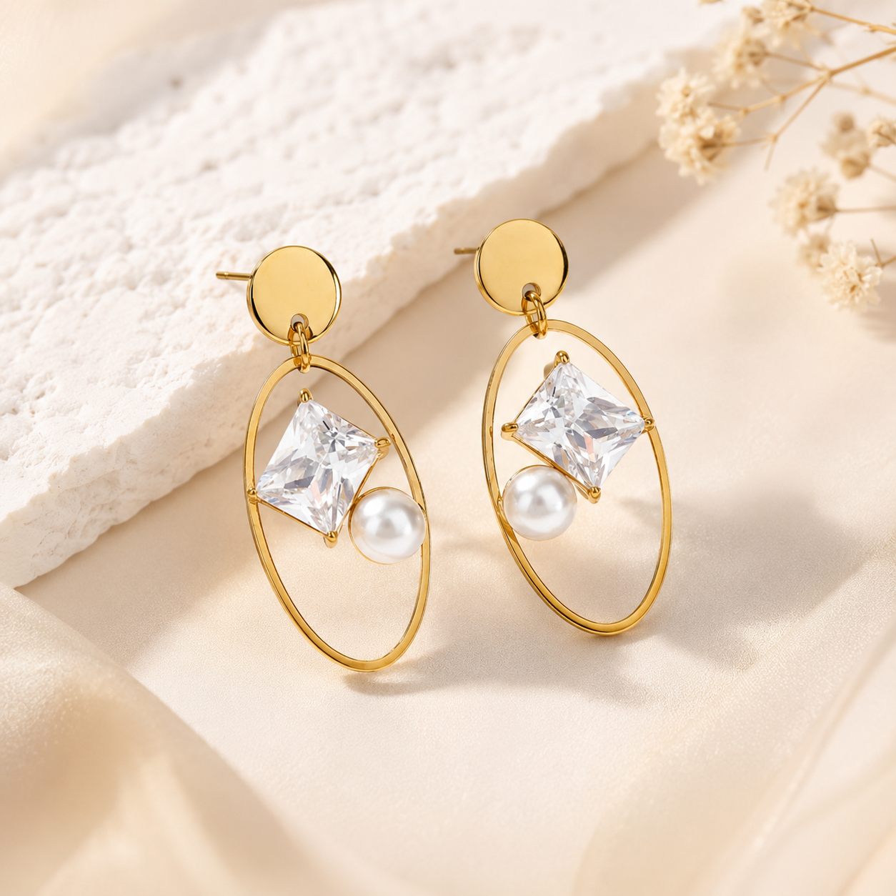 Pearl Prism Drop Earrings