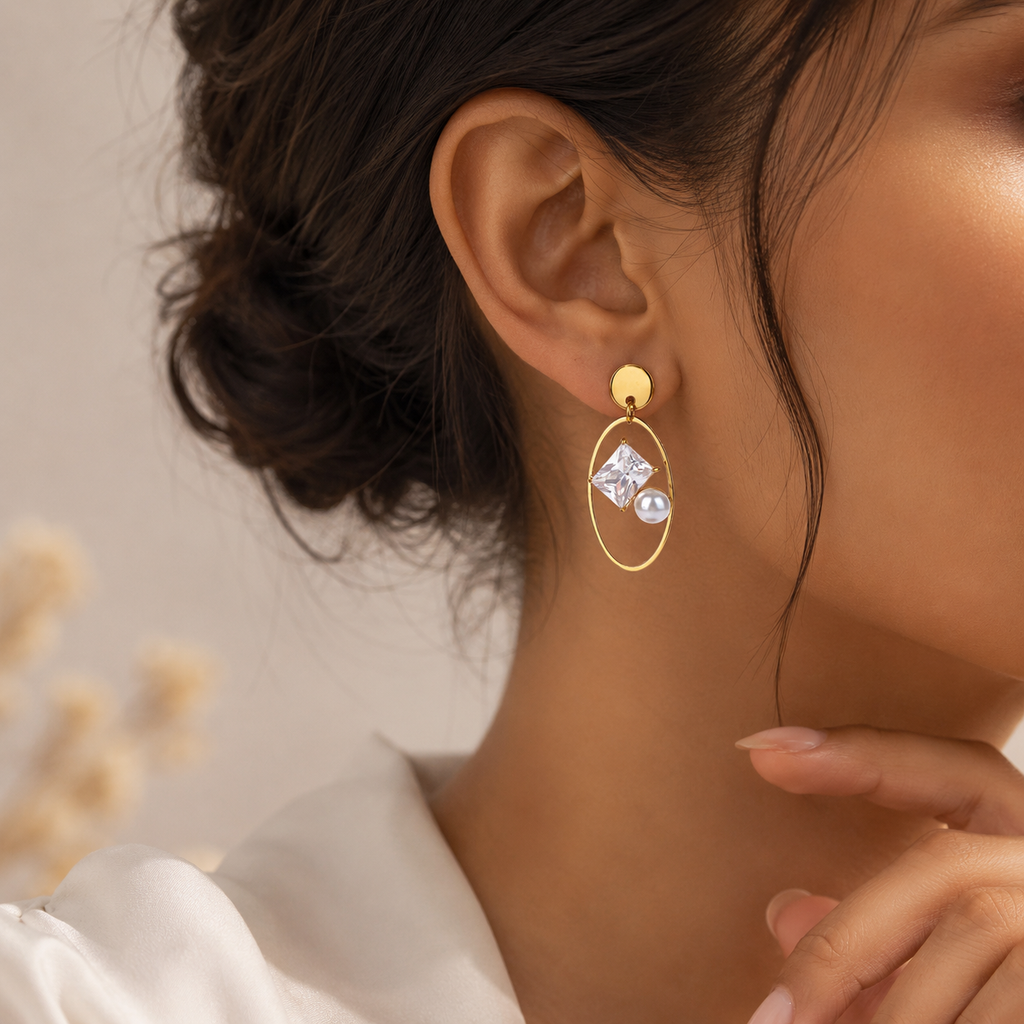 Pearl Prism Drop Earrings
