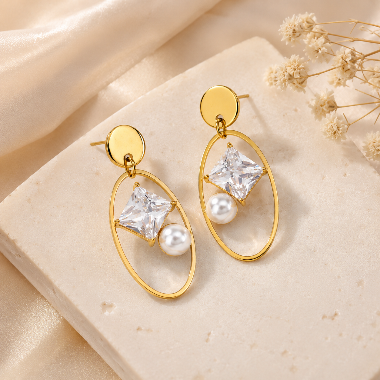 Pearl Prism Drop Earrings