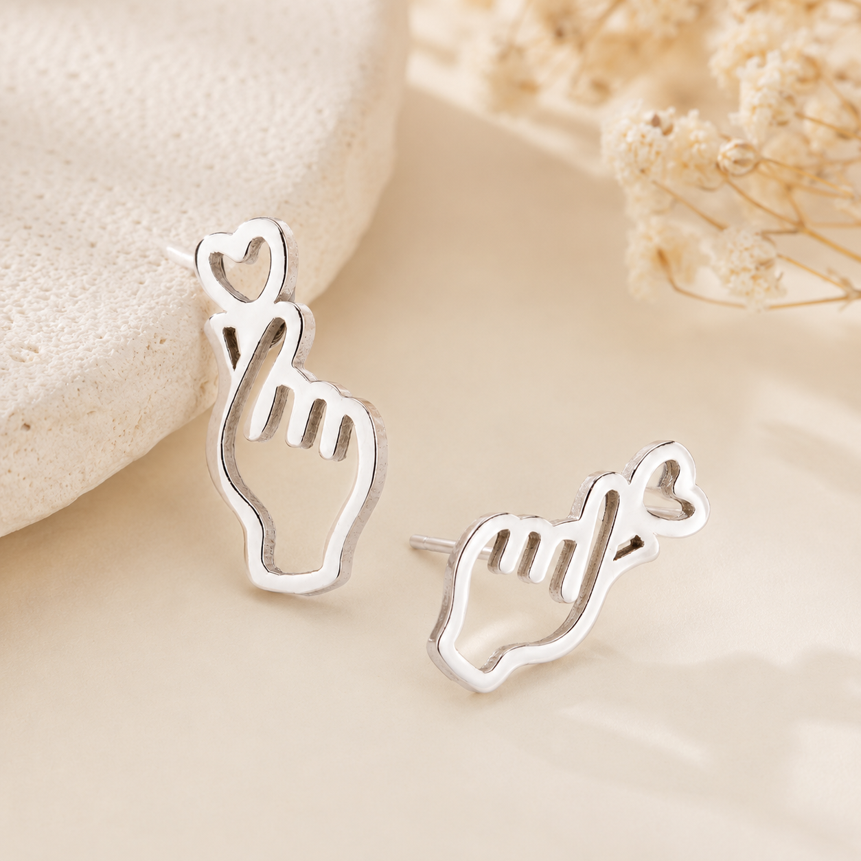 Korean Heart Studs