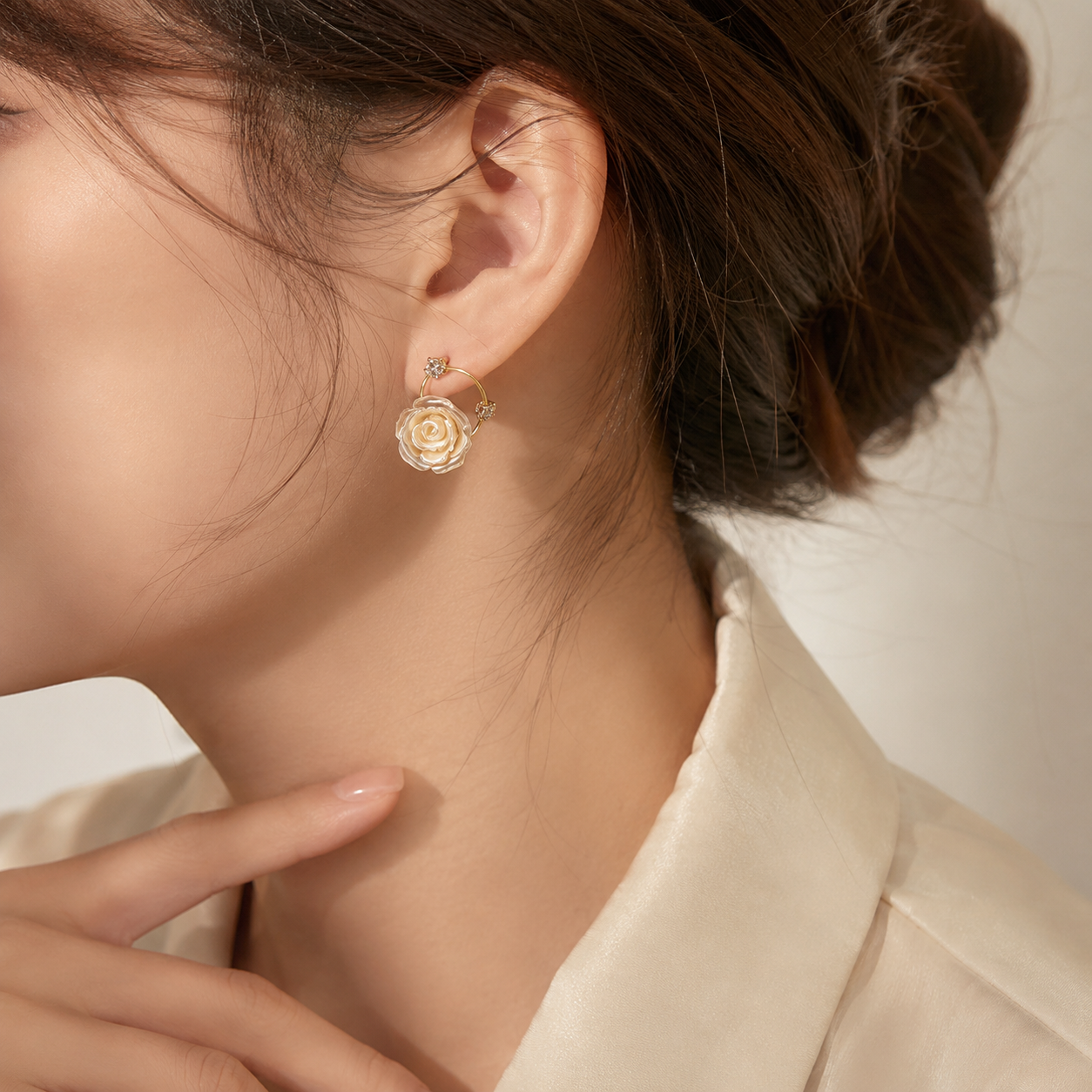 Ivory Rose Hoops