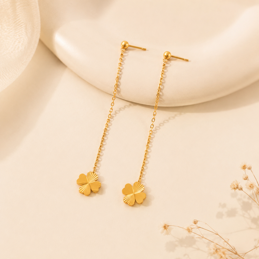 Lucky Clover Drop Earrings
