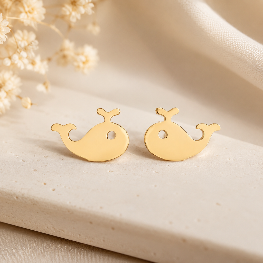Gold Whale Kids Studs