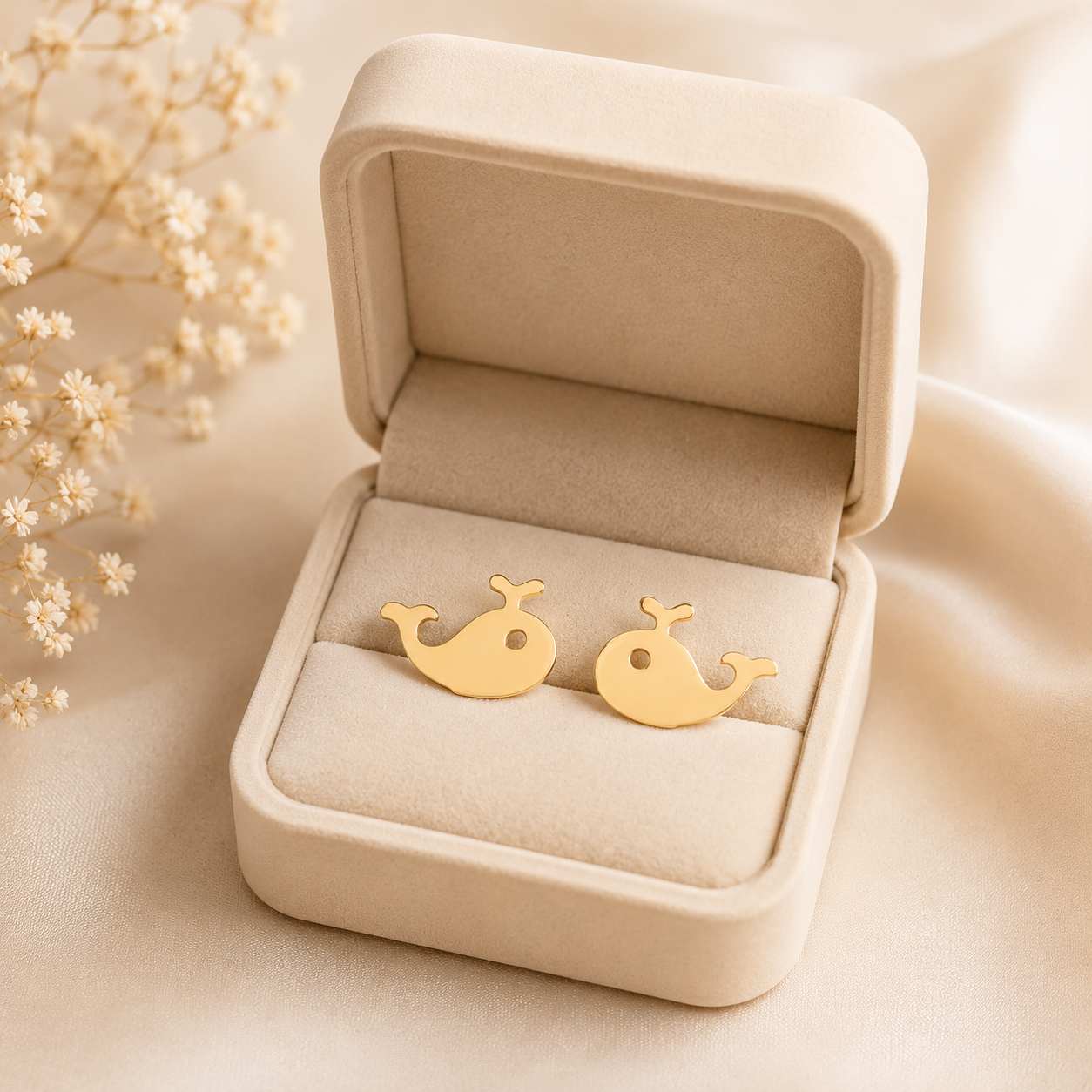 Gold Whale Kids Studs