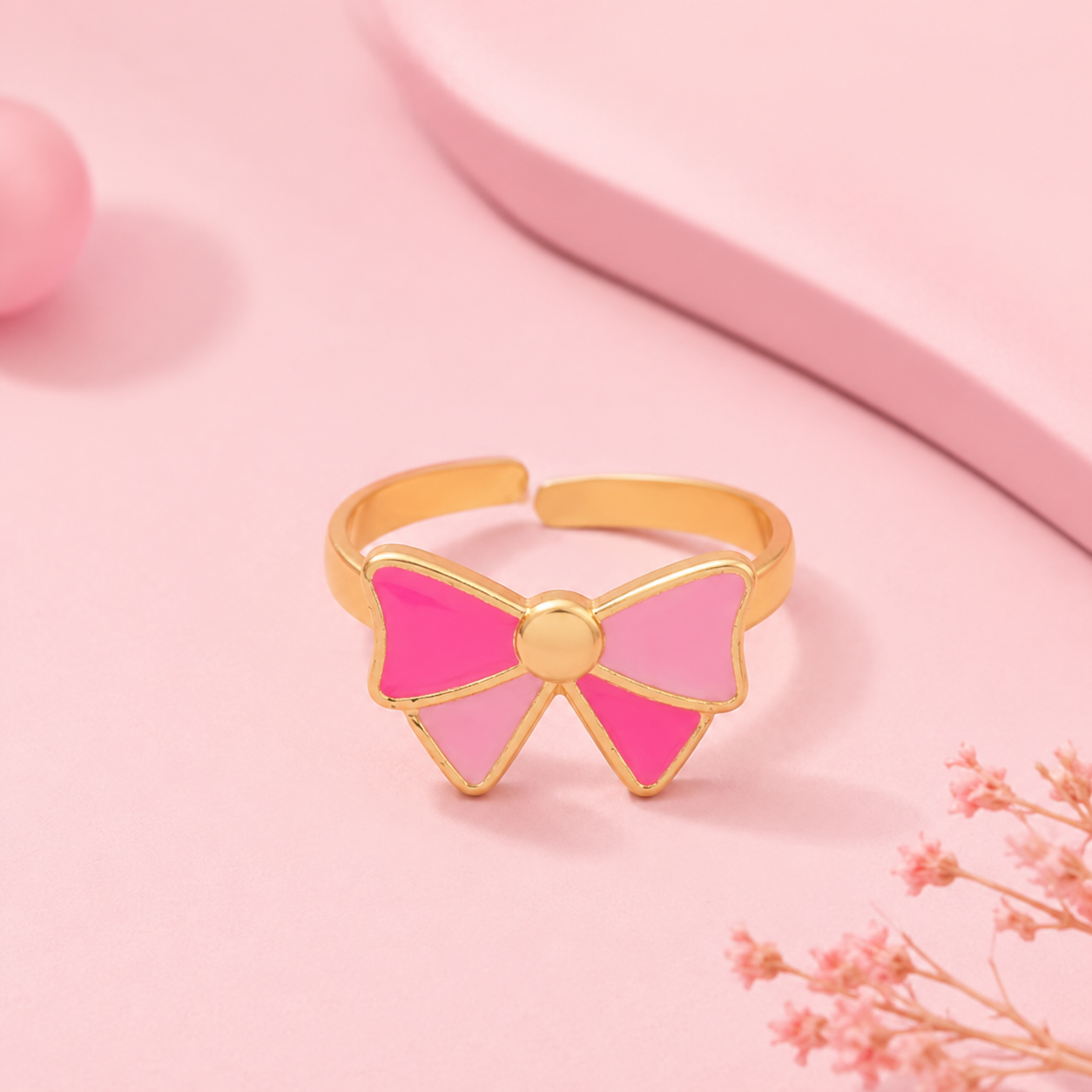 Candy Bow Adjustable Ring
