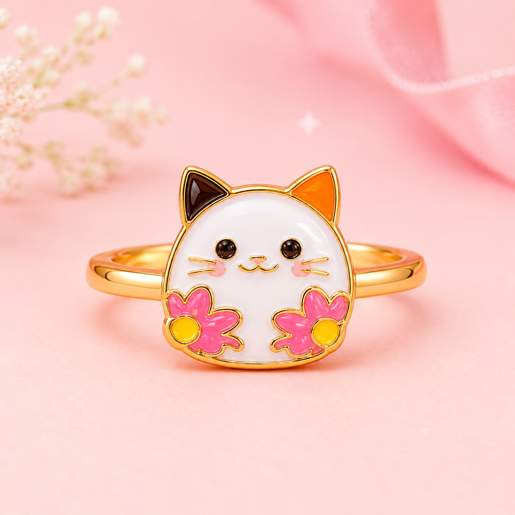 Kitty Blossom Adjustable Ring