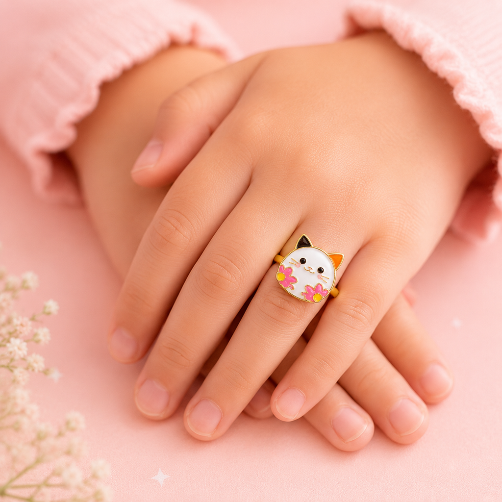 Kitty Blossom Adjustable Ring