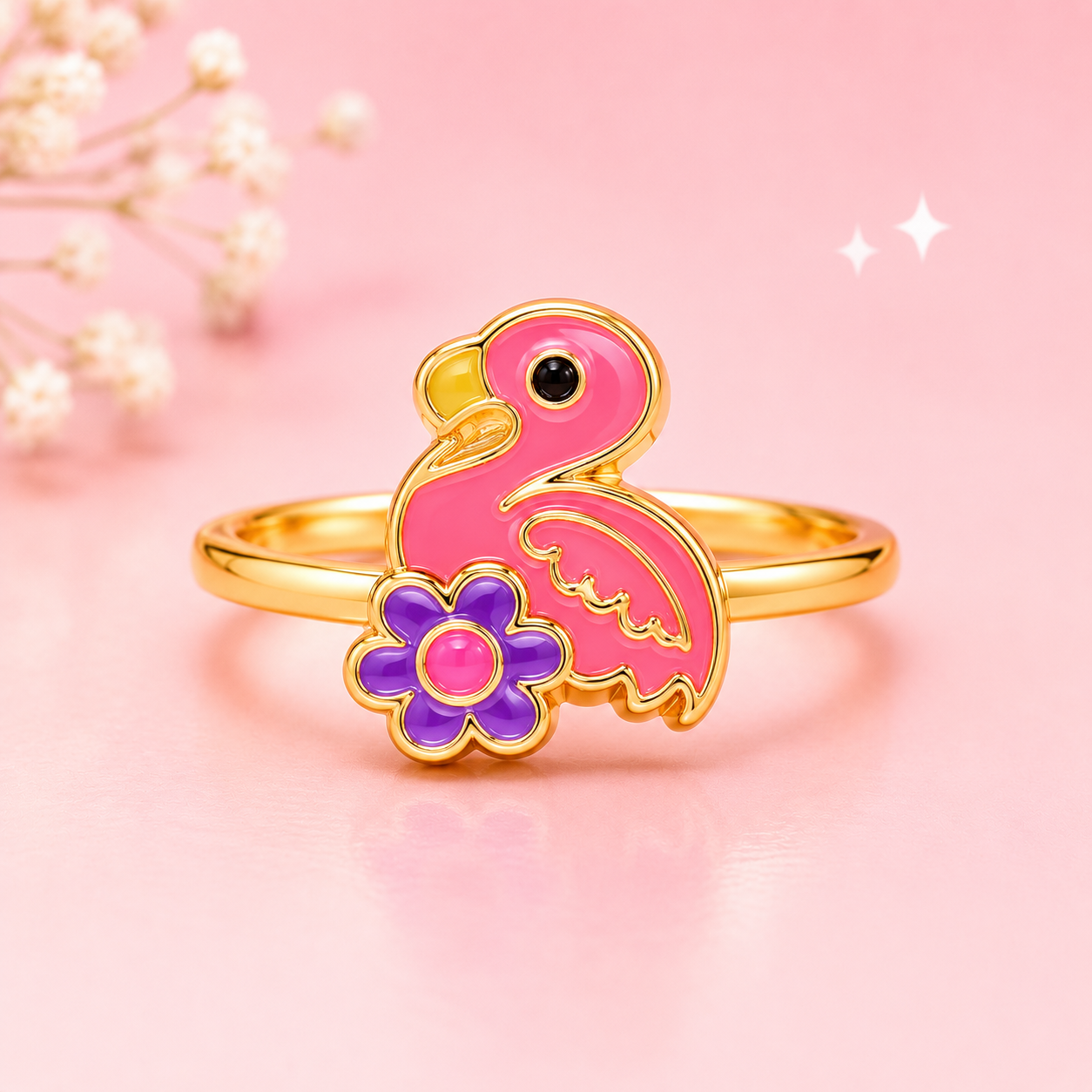 Flamingo Bloom Kids Ring