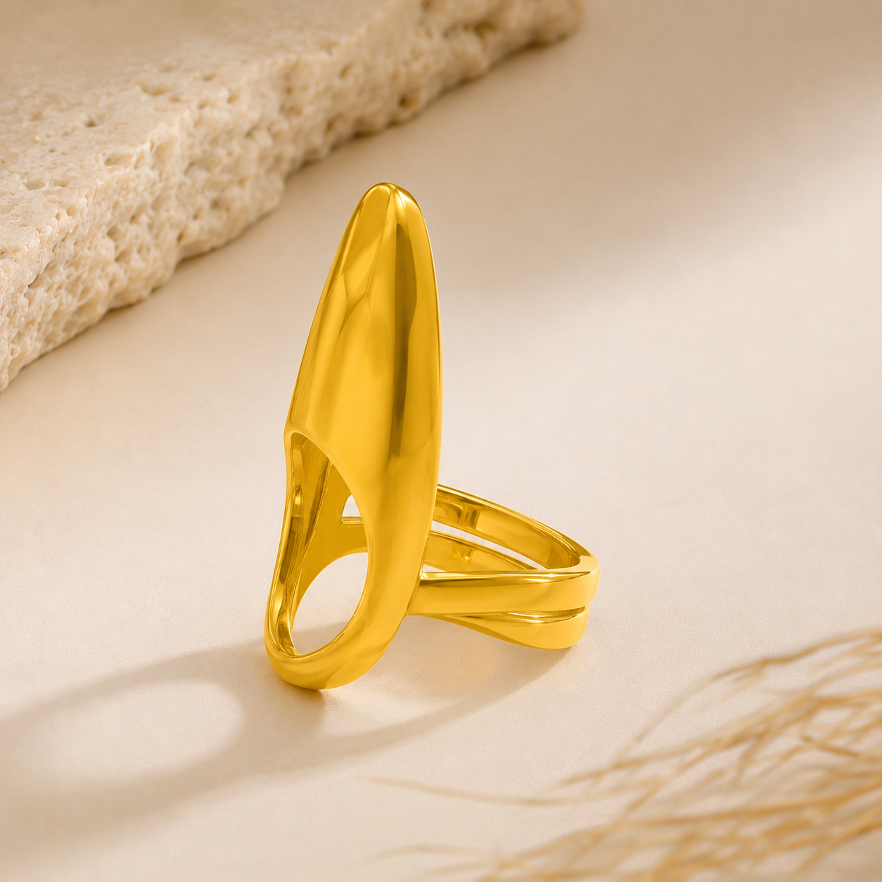 Golden Claw Nail Ring