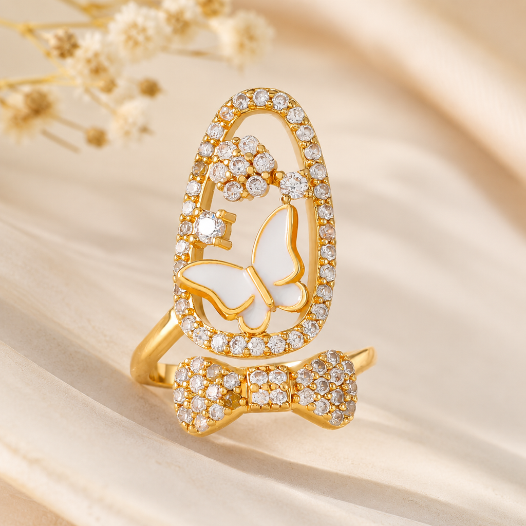 Butterfly Bow Nail Ring