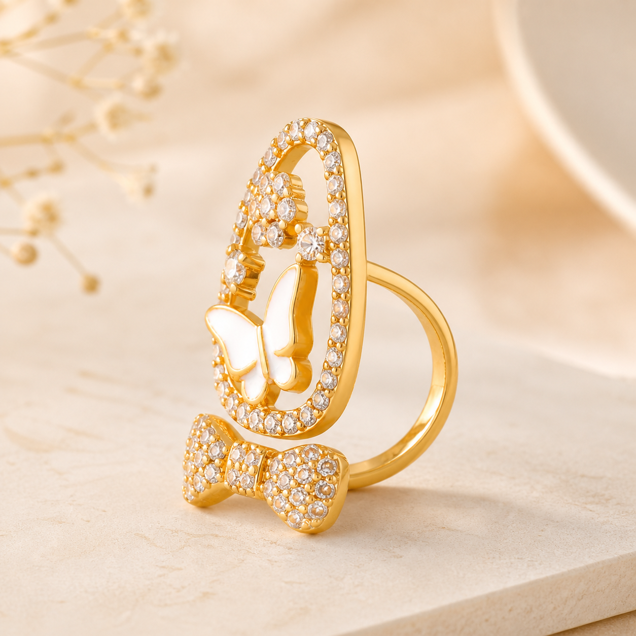 Butterfly Bow Nail Ring