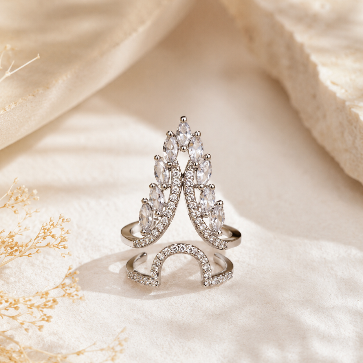 Marquise Crown Nail Ring