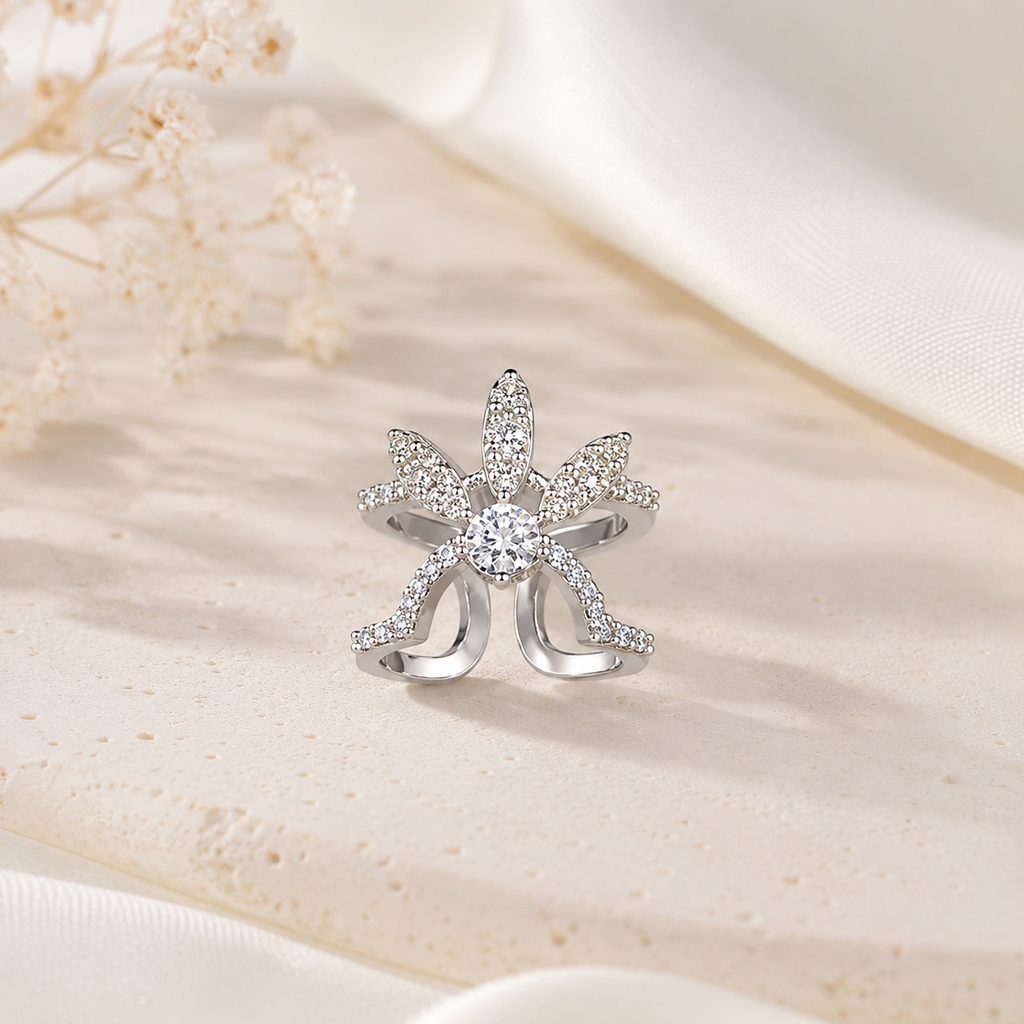 Crystal Bloom Nail Ring