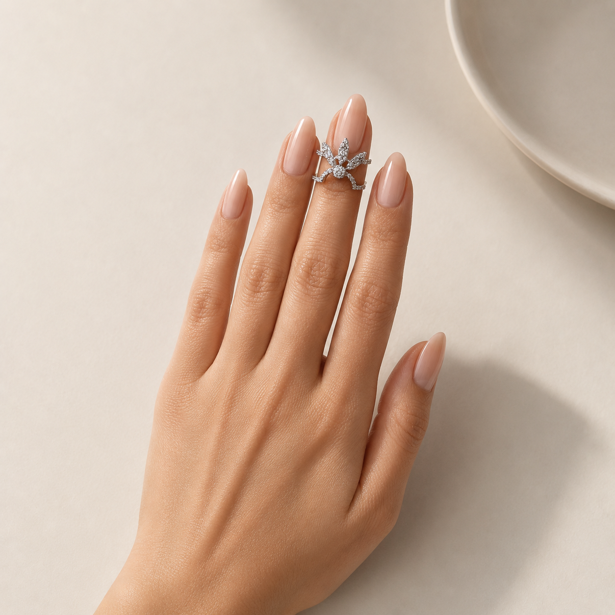Crystal Bloom Nail Ring
