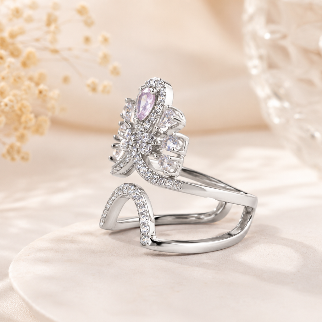 Crystal Tiara Nail Ring
